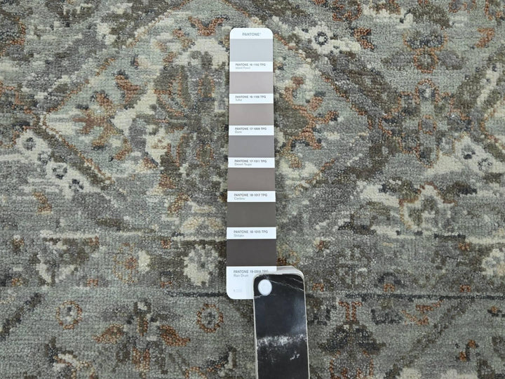 9'10" x 13'8" New Hand Knotted Grey Wool Rectangle Oriental Rug - MOA10275739