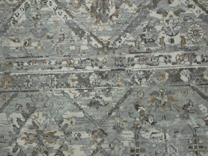 11'9" x 14'10" New Hand Knotted Grey Wool Rectangle Oriental Rug - MOA10275740