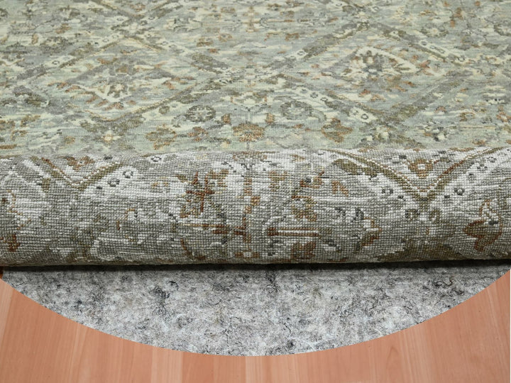 9'10" x 9'11" New Hand Knotted Grey Wool Round Oriental Rug - MOA10275742