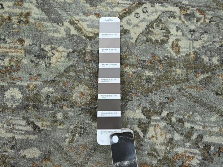 9'10" x 9'11" New Hand Knotted Grey Wool Round Oriental Rug - MOA10275742