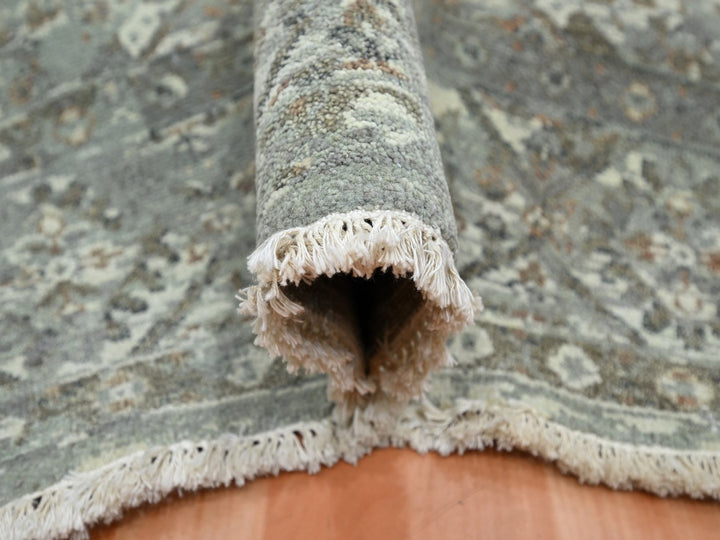 5'11" x 9'0" New Hand Knotted Grey Wool Rectangle Oriental Rug - MOA10275745