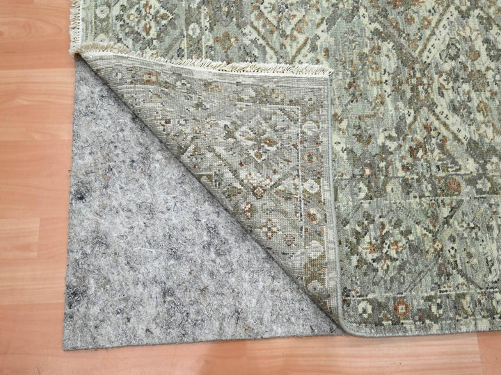 5'0" x 7'0" New Hand Knotted Grey Wool Rectangle Oriental Rug - MOA10275746