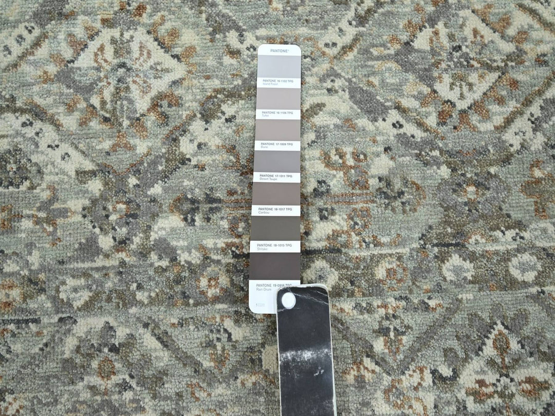 5'0" x 7'0" New Hand Knotted Grey Wool Rectangle Oriental Rug - MOA10275746