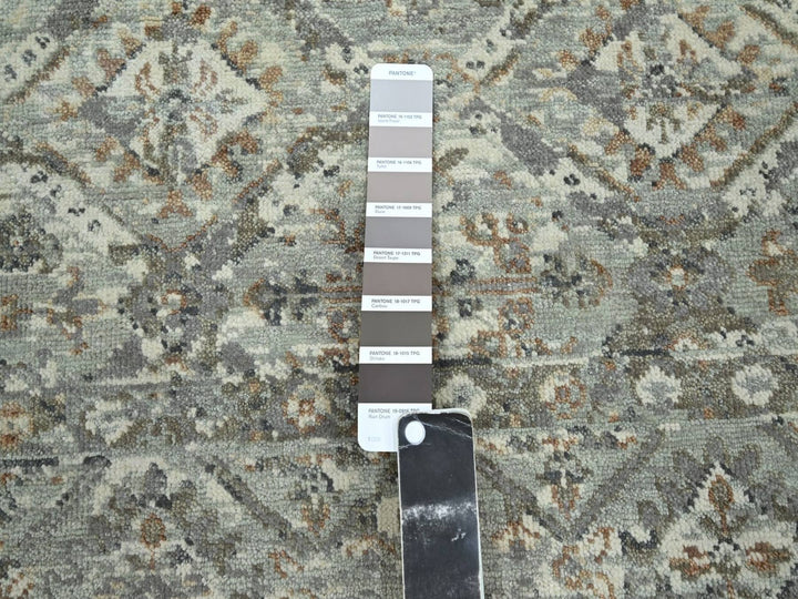 5'0" x 7'0" New Hand Knotted Grey Wool Rectangle Oriental Rug - MOA10275746