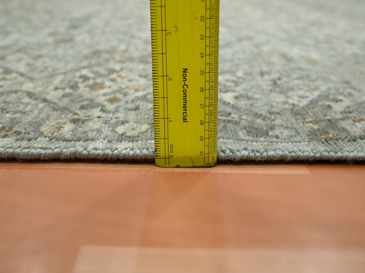 5'0" x 7'0" New Hand Knotted Grey Wool Rectangle Oriental Rug - MOA10275746