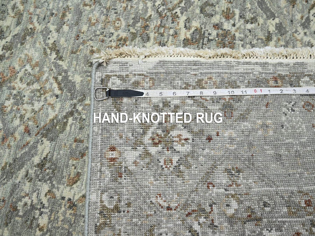 5'0" x 7'0" New Hand Knotted Grey Wool Rectangle Oriental Rug - MOA10275746