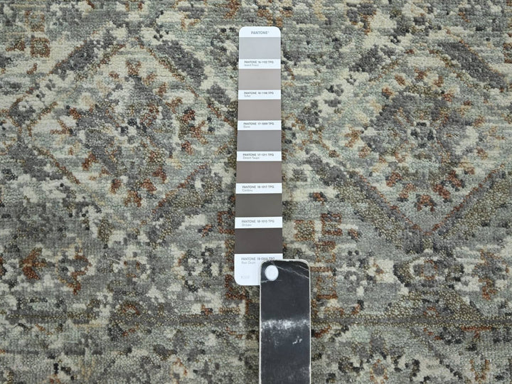 3'10" x 5'10" New Hand Knotted Grey Wool Rectangle Oriental Rug - MOA10275748