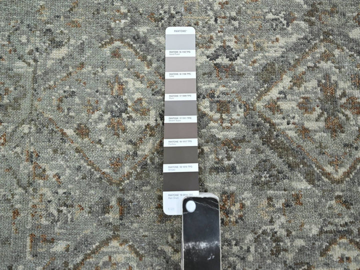 2'4" x 21'8" New Hand Knotted Grey Wool Runner Oriental Rug - MOA10275749