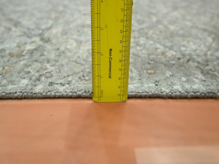 2'4" x 21'8" New Hand Knotted Grey Wool Runner Oriental Rug - MOA10275749