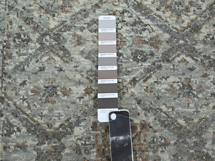 2'5" x 14'0" New Hand Knotted Grey Wool Runner Oriental Rug - MOA10275752