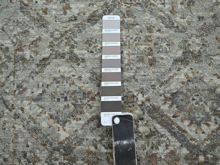 2'5" x 12'0" New Hand Knotted Grey Wool Runner Oriental Rug - MOA10275753