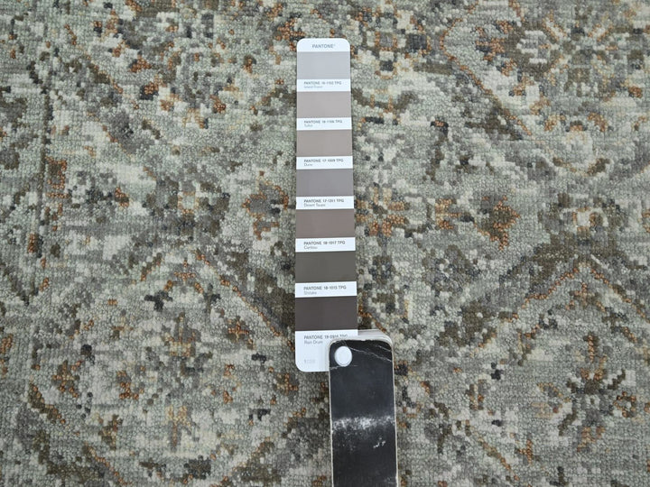 2'5" x 9'11" New Hand Knotted Grey Wool Runner Oriental Rug - MOA10275754