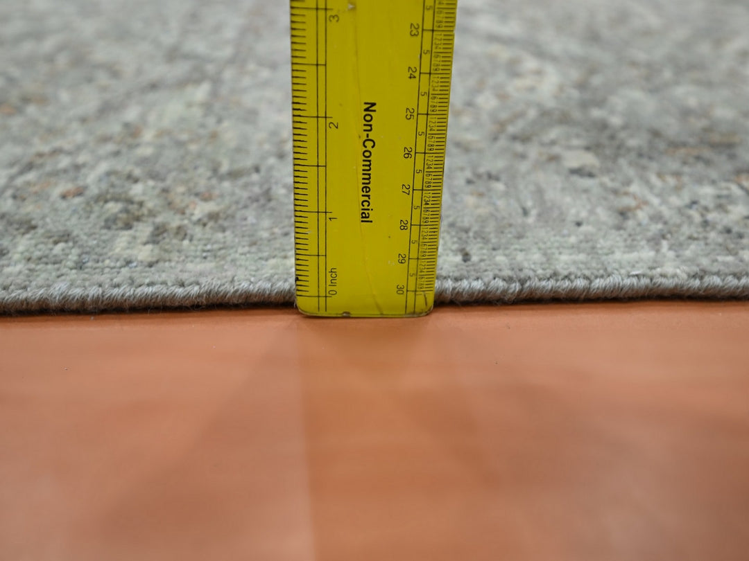 2'4" x 7'10" New Hand Knotted Grey Wool Runner Oriental Rug - MOA10275755