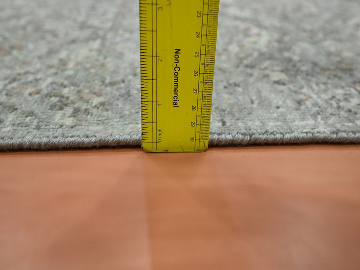 2'4" x 7'10" New Hand Knotted Grey Wool Runner Oriental Rug - MOA10275755