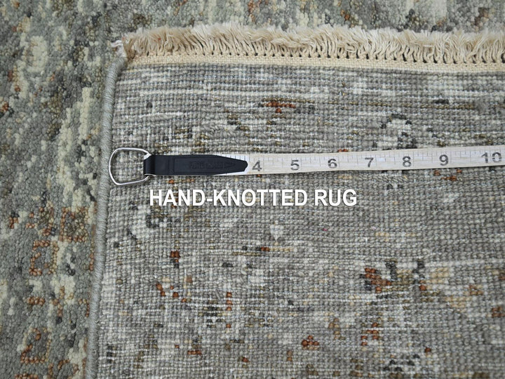 2'4" x 7'10" New Hand Knotted Grey Wool Runner Oriental Rug - MOA10275755