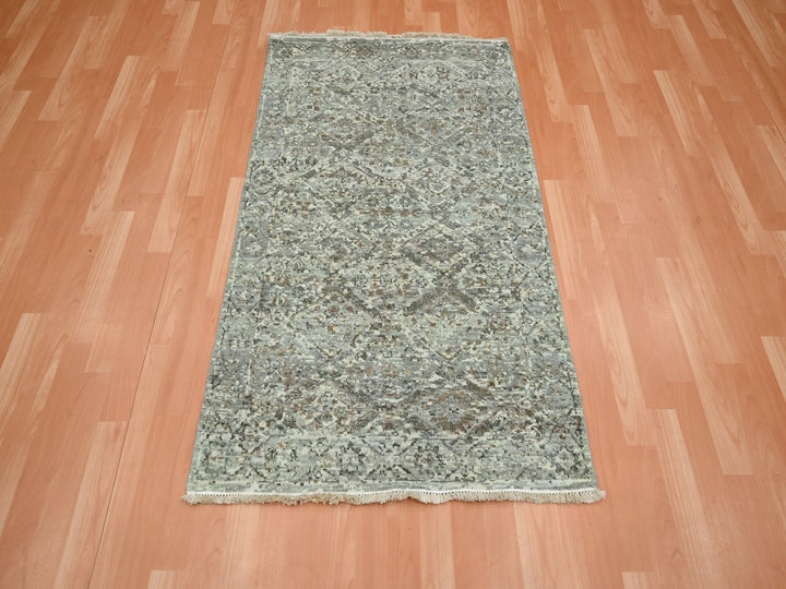 3'0" x 4'11" New Hand Knotted Grey Wool Rectangle Oriental Rug - MOA10275759