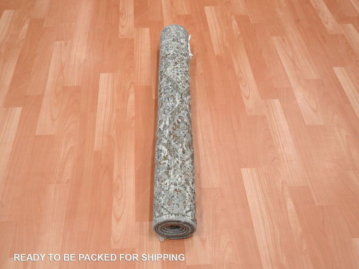 3'0" x 4'11" New Hand Knotted Grey Wool Rectangle Oriental Rug - MOA10275759