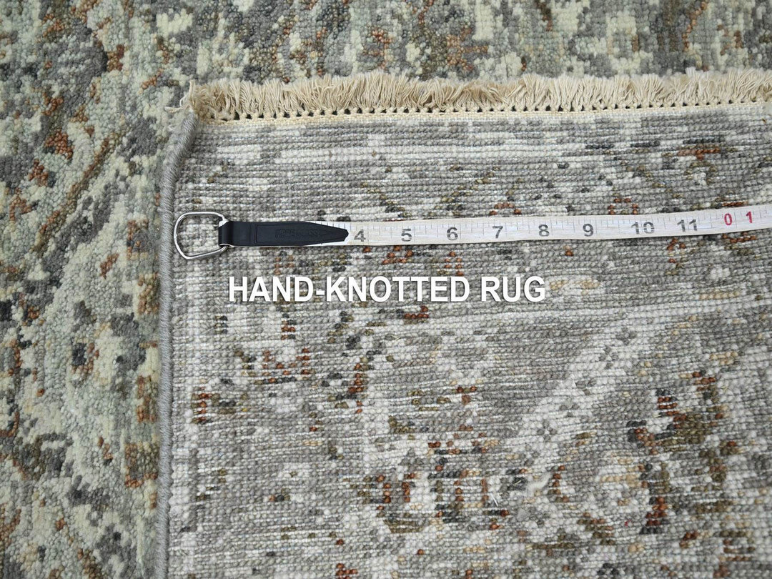 3'0" x 4'11" New Hand Knotted Grey Wool Rectangle Oriental Rug - MOA10275759