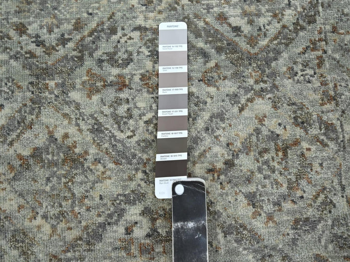 2'5" x 5'11" New Hand Knotted Grey Wool Runner Oriental Rug - MOA10275760