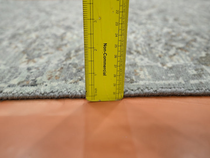 1'11" x 2'10" New Hand Knotted Grey Wool Rectangle Oriental Rug - MOA10275761