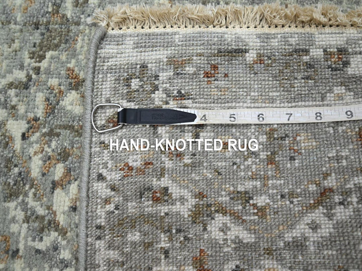 1'11" x 2'10" New Hand Knotted Grey Wool Rectangle Oriental Rug - MOA10275761
