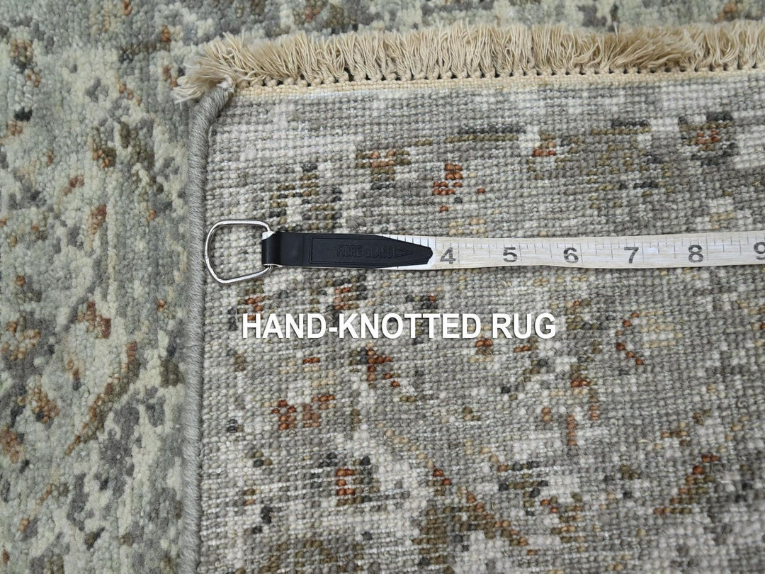 1'11" x 2'11" New Hand Knotted Grey Wool Rectangle Oriental Rug - MOA10275762