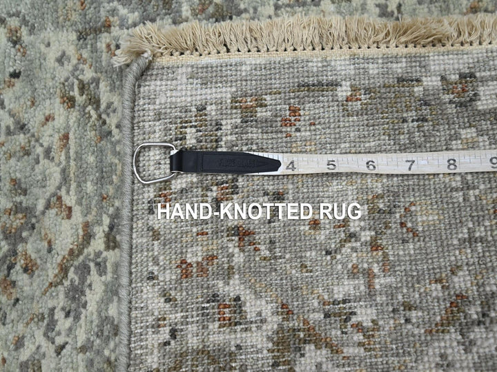 1'11" x 2'11" New Hand Knotted Grey Wool Rectangle Oriental Rug - MOA10275762