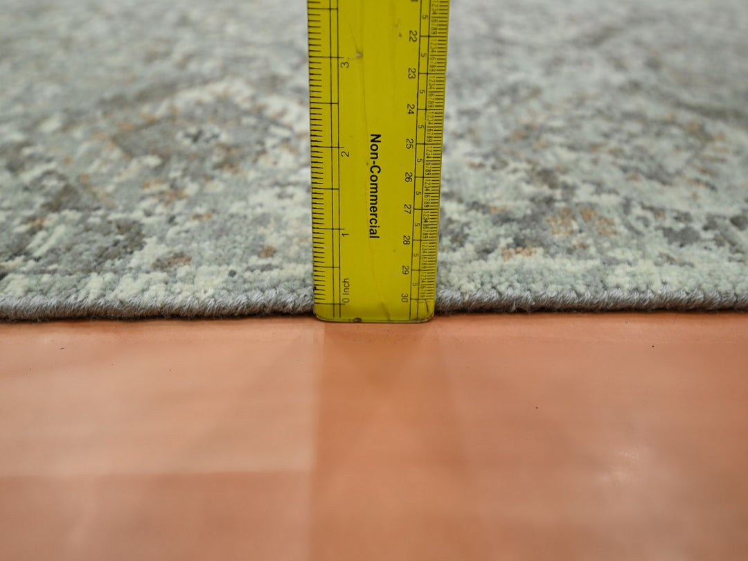 1'11" x 2'11" New Hand Knotted Grey Wool Rectangle Oriental Rug - MOA10275764