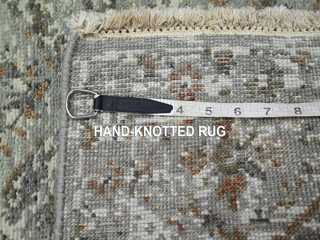 1'11" x 2'11" New Hand Knotted Grey Wool Rectangle Oriental Rug - MOA10275764