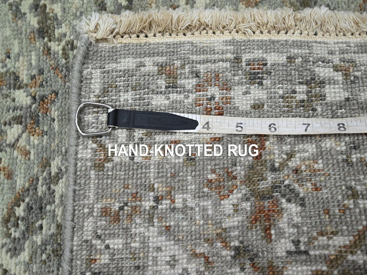 1'11" x 2'11" New Hand Knotted Grey Wool Rectangle Oriental Rug - MOA10275764