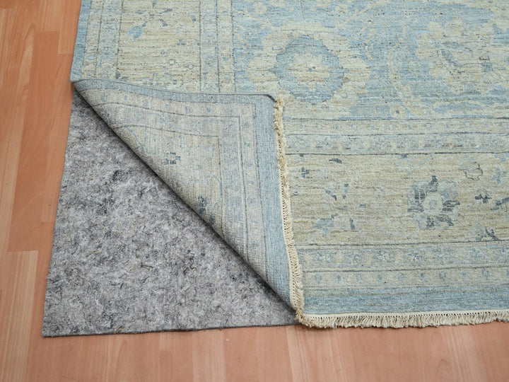 11'9" x 14'10" New Hand Knotted Blue Wool Rectangle Oriental Rug - MOA10275765