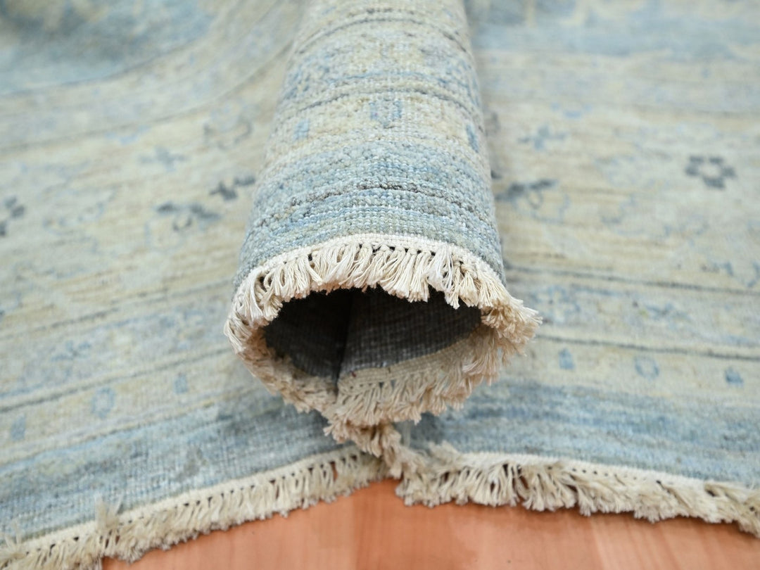 11'9" x 14'10" New Hand Knotted Blue Wool Rectangle Oriental Rug - MOA10275765