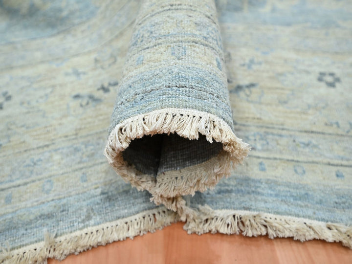 11'9" x 14'10" New Hand Knotted Blue Wool Rectangle Oriental Rug - MOA10275765