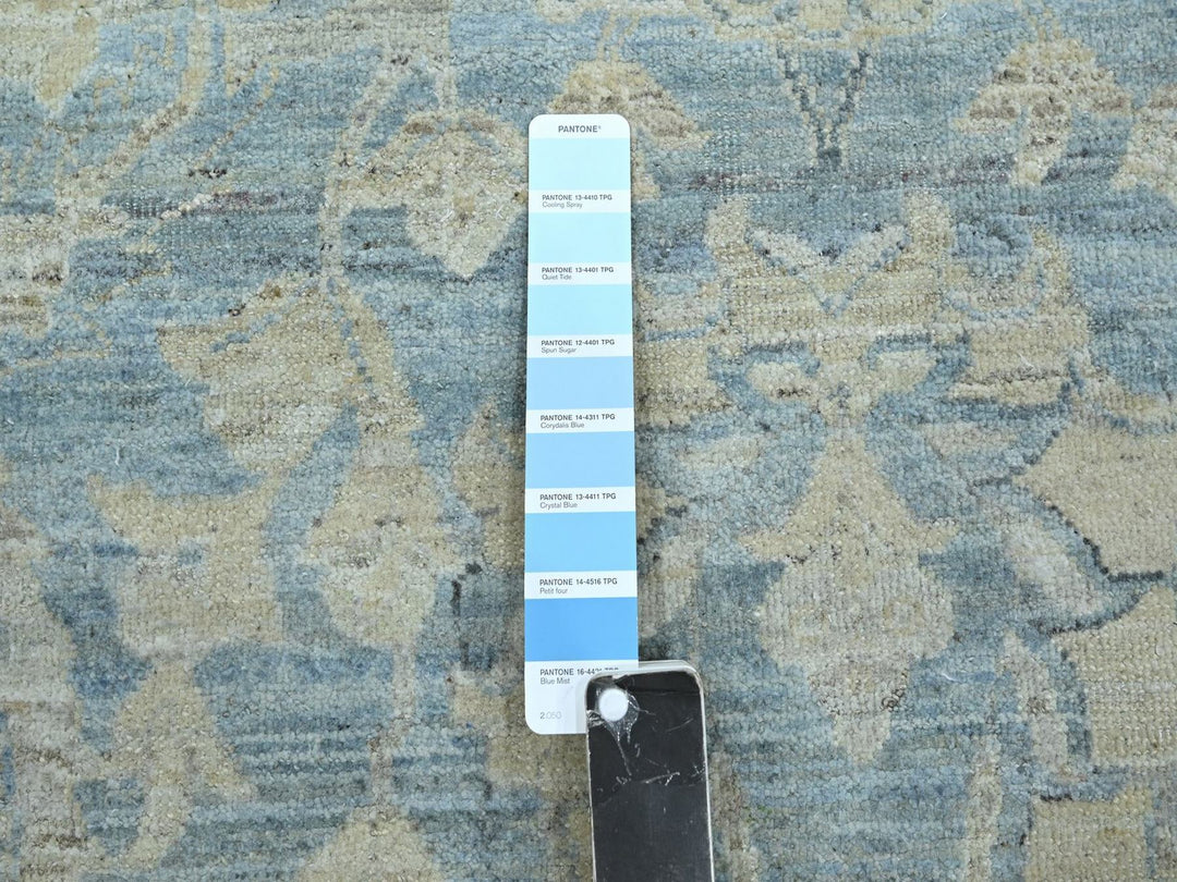 11'9" x 14'10" New Hand Knotted Blue Wool Rectangle Oriental Rug - MOA10275765