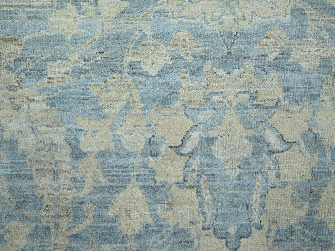 11'9" x 14'10" New Hand Knotted Blue Wool Rectangle Oriental Rug - MOA10275765