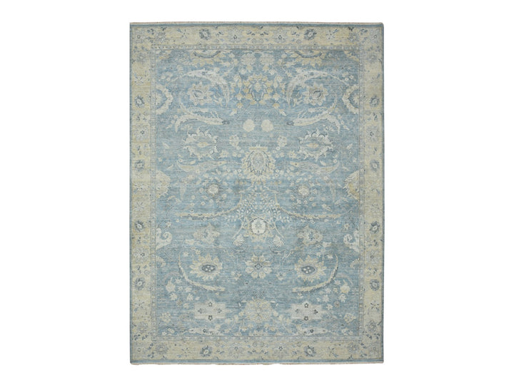 8'9" x 11'11" New Hand Knotted Blue Wool Rectangle Oriental Rug - MOA10275767