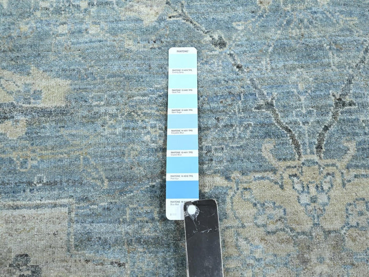 8'9" x 11'11" New Hand Knotted Blue Wool Rectangle Oriental Rug - MOA10275767