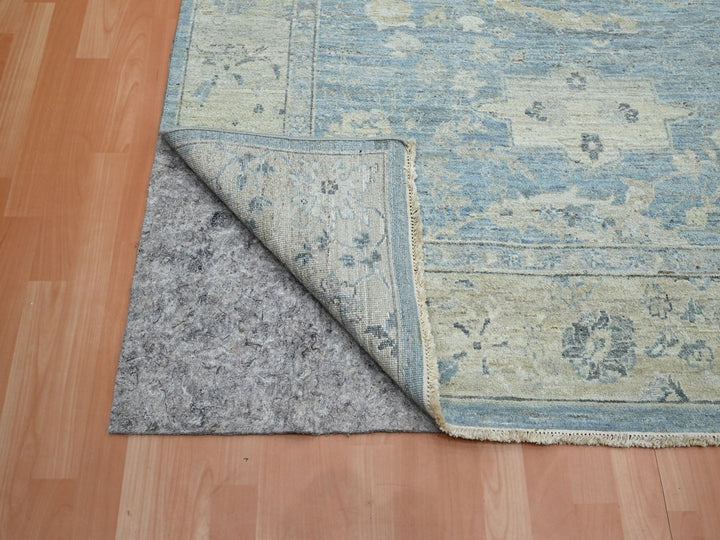 8'10" x 11'10" New Hand Knotted Blue Wool Rectangle Oriental Rug - MOA10275768