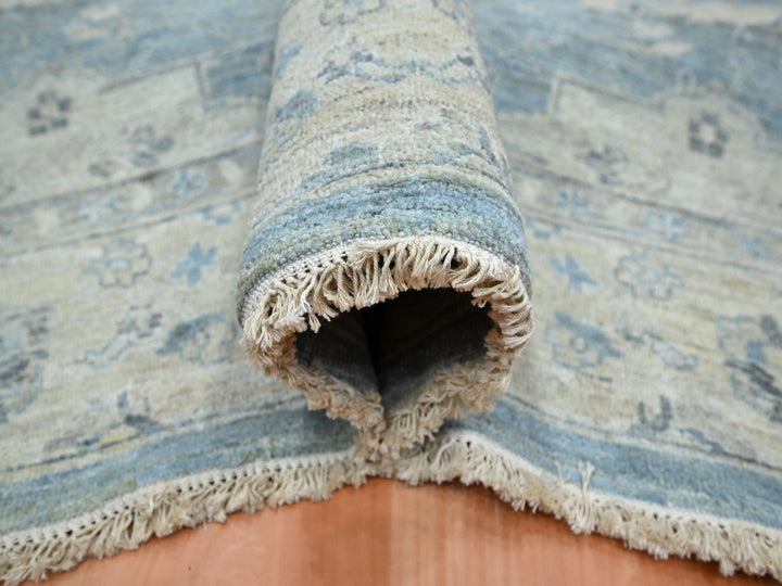 8'0" x 10'0" New Hand Knotted Blue Wool Rectangle Oriental Rug - MOA10275769