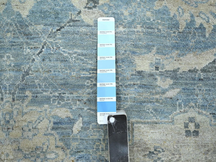 8'0" x 10'0" New Hand Knotted Blue Wool Rectangle Oriental Rug - MOA10275769