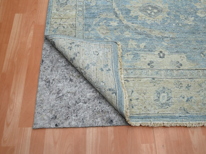 7'11" x 10'0" New Hand Knotted Blue Wool Rectangle Oriental Rug - MOA10275770