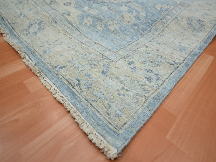 7'11" x 10'0" New Hand Knotted Blue Wool Rectangle Oriental Rug - MOA10275770