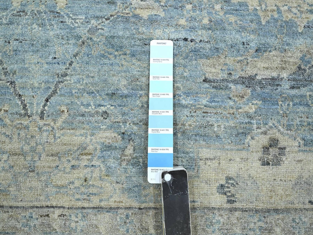 7'11" x 10'0" New Hand Knotted Blue Wool Rectangle Oriental Rug - MOA10275770