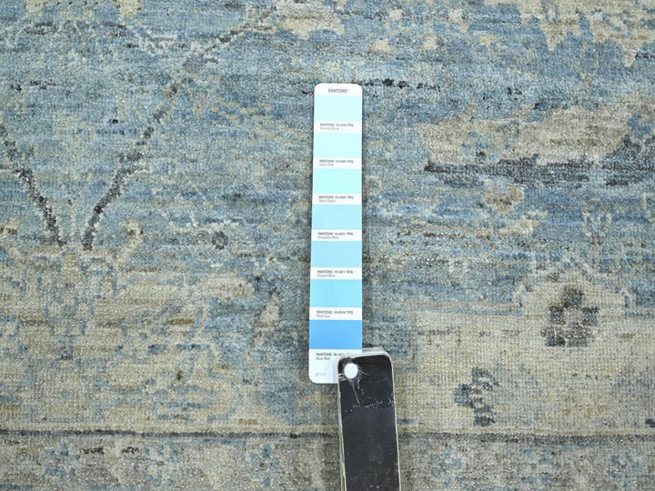 7'11" x 10'0" New Hand Knotted Blue Wool Rectangle Oriental Rug - MOA10275770