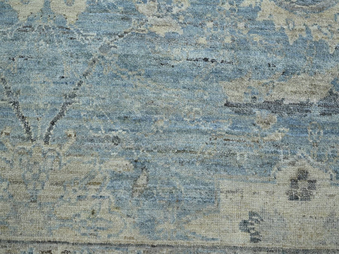 7'11" x 10'0" New Hand Knotted Blue Wool Rectangle Oriental Rug - MOA10275770