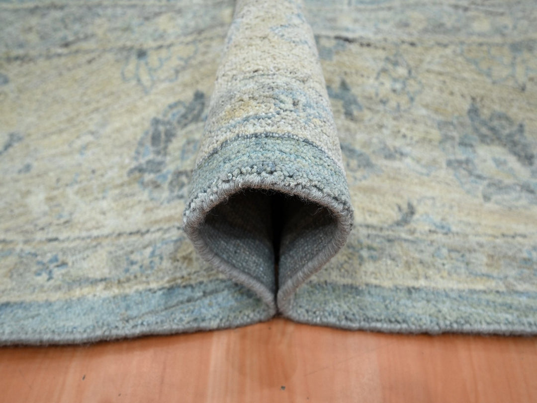 9'11" x 10'0" New Hand Knotted Blue Wool Round Oriental Rug - MOA10275771