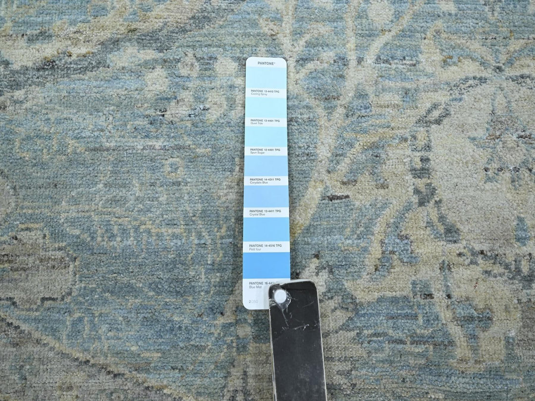 9'11" x 10'0" New Hand Knotted Blue Wool Round Oriental Rug - MOA10275771