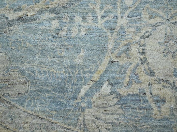 9'11" x 10'0" New Hand Knotted Blue Wool Round Oriental Rug - MOA10275771