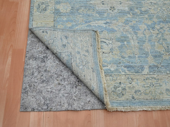 5'11" x 9'0" New Hand Knotted Blue Wool Rectangle Oriental Rug - MOA10275773