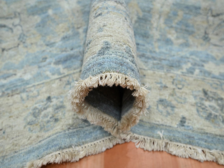 5'11" x 9'0" New Hand Knotted Blue Wool Rectangle Oriental Rug - MOA10275773